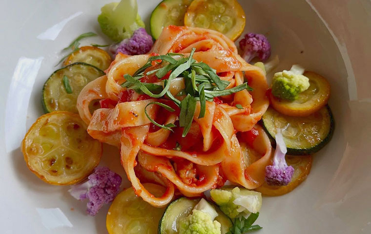 pasta with grilled zucchini - retreat catering in Taos New Mexico