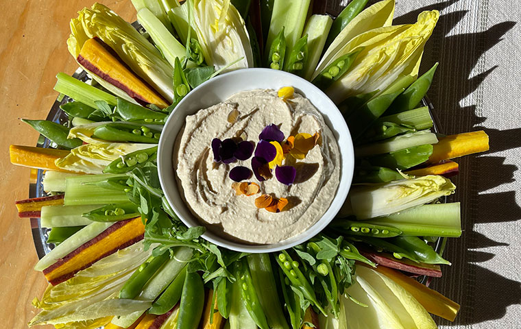 social event catering in Taos - veggie dip trip